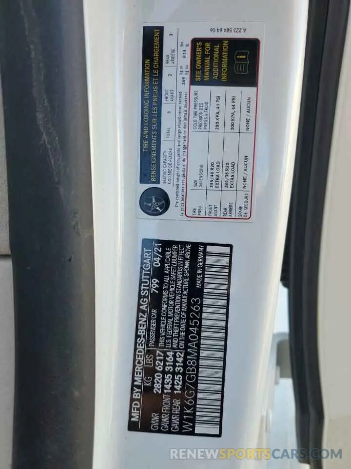 14 Photograph of a damaged car W1K6G7GB8MA045263 MERCEDES-BENZ S-CLASS 2021