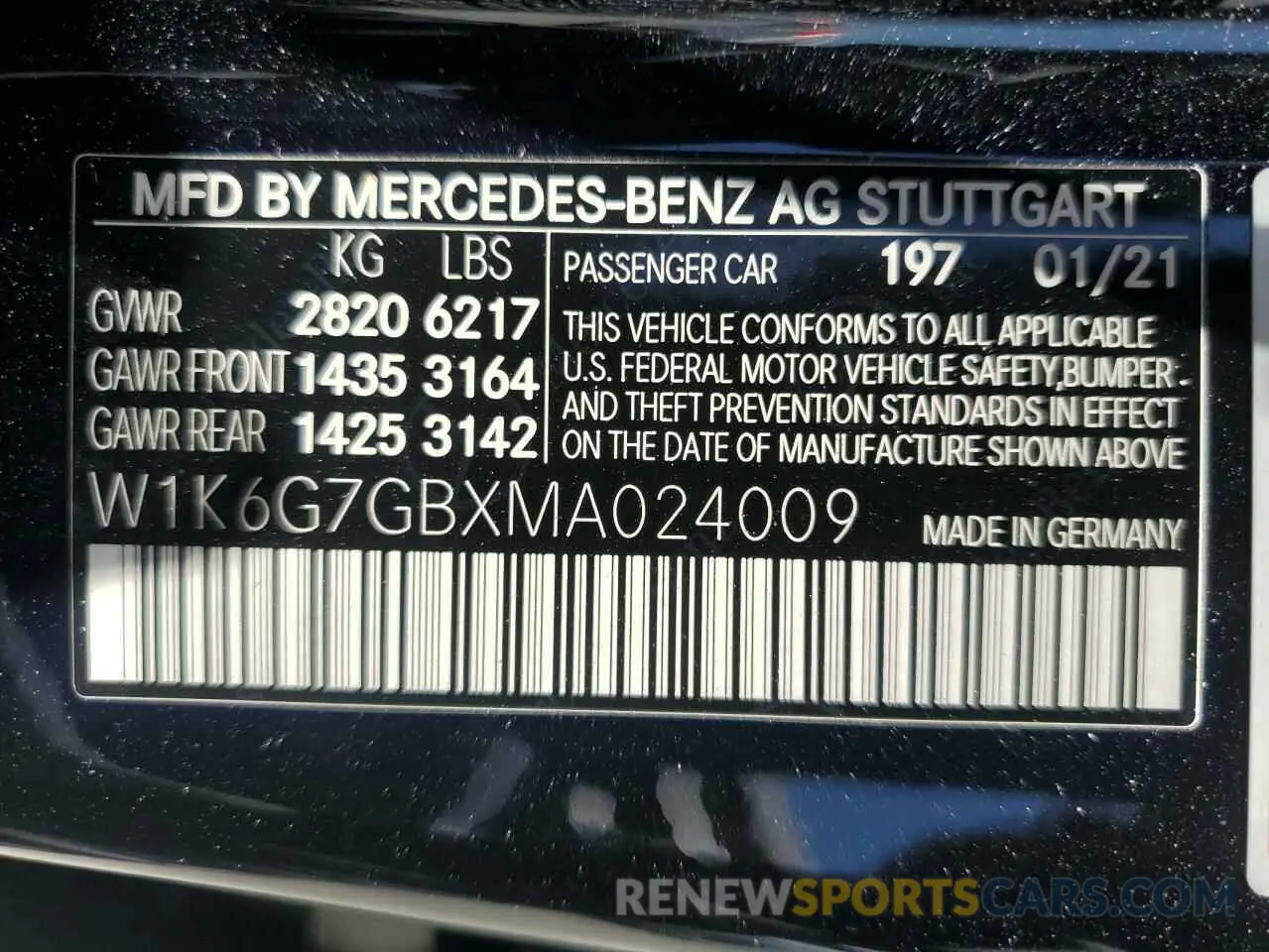 12 Photograph of a damaged car W1K6G7GBXMA024009 MERCEDES-BENZ S-CLASS 2021