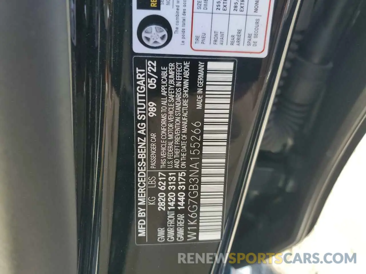 12 Photograph of a damaged car W1K6G7GB3NA155266 MERCEDES-BENZ S-CLASS 2022
