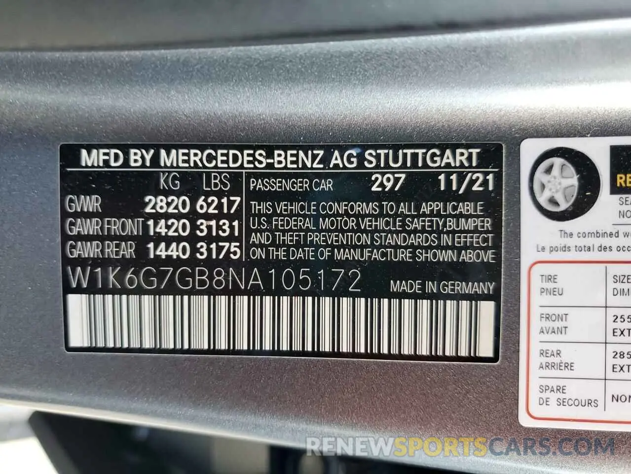 13 Photograph of a damaged car W1K6G7GB8NA105172 MERCEDES-BENZ S-CLASS 2022