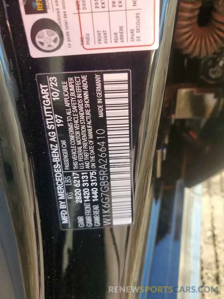 12 Photograph of a damaged car W1K6G7GB5RA266410 MERCEDES-BENZ S-CLASS 2024