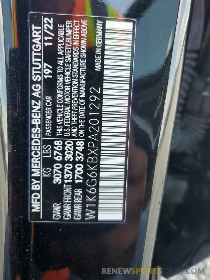 12 Photograph of a damaged car W1K6G6KBXPA201292 MERCEDES-BENZ S S580E 4M 2023