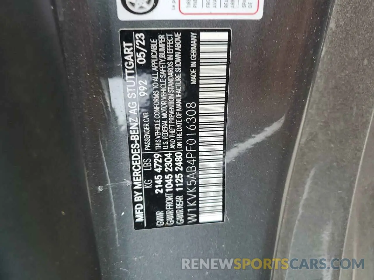 13 Photograph of a damaged car W1KVK5AB4PF016308 MERCEDES-BENZ SL 43 AMG 2023