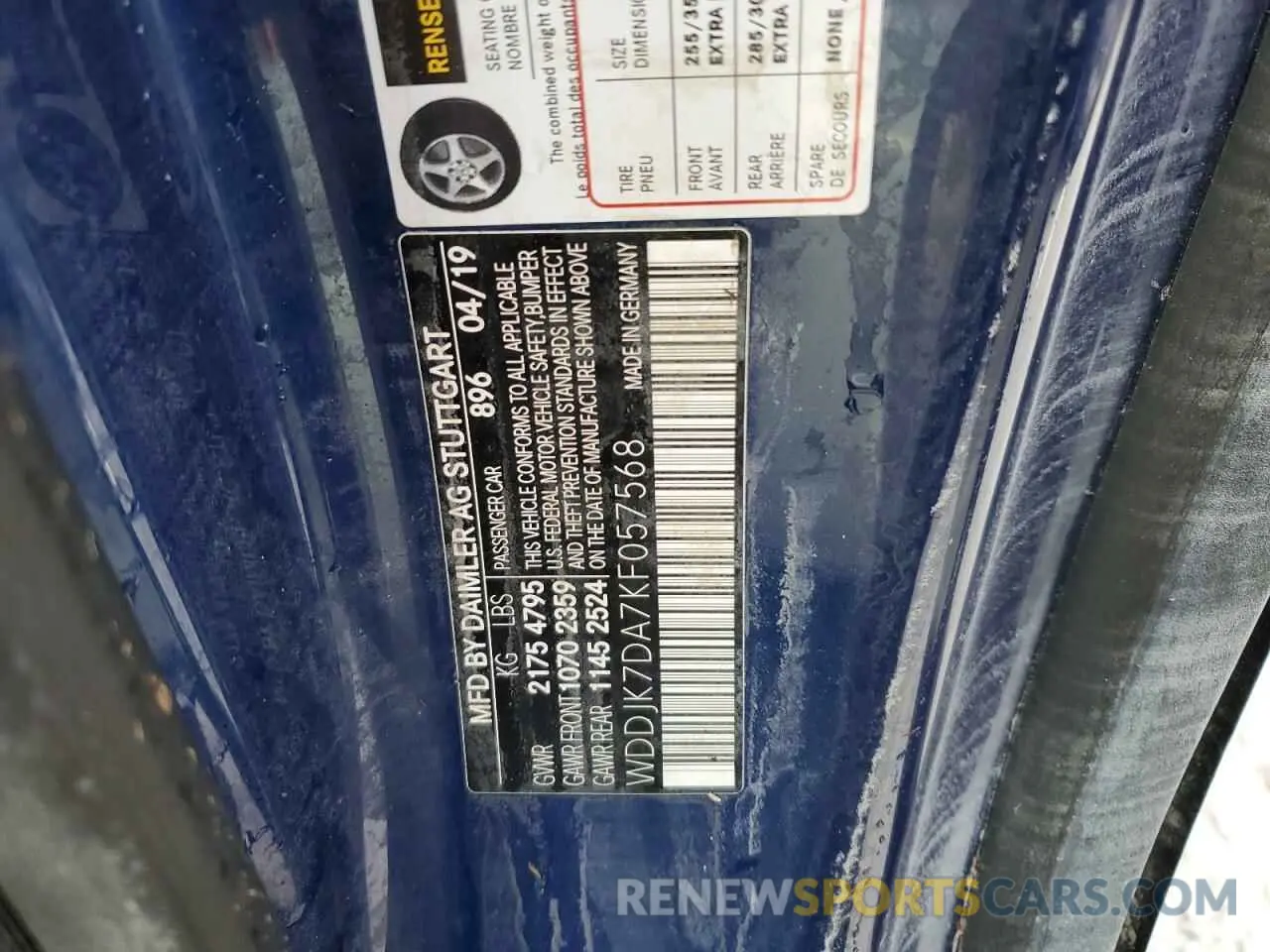 10 Photograph of a damaged car WDDJK7DA7KF057568 MERCEDES-BENZ SL-CLASS 2019