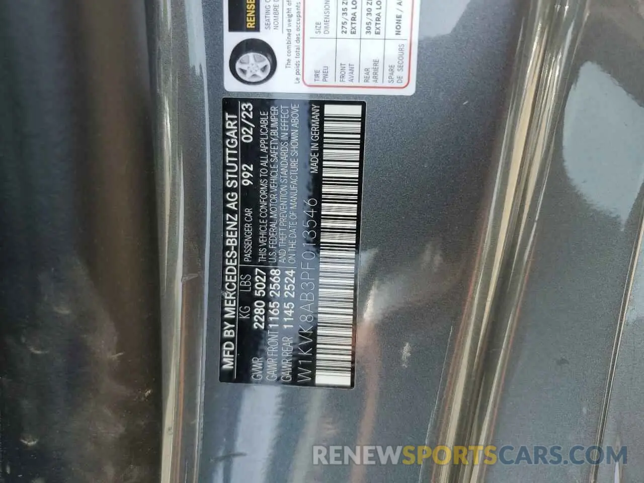 13 Photograph of a damaged car W1KVK8AB3PF013546 MERCEDES-BENZ SL-CLASS 2023
