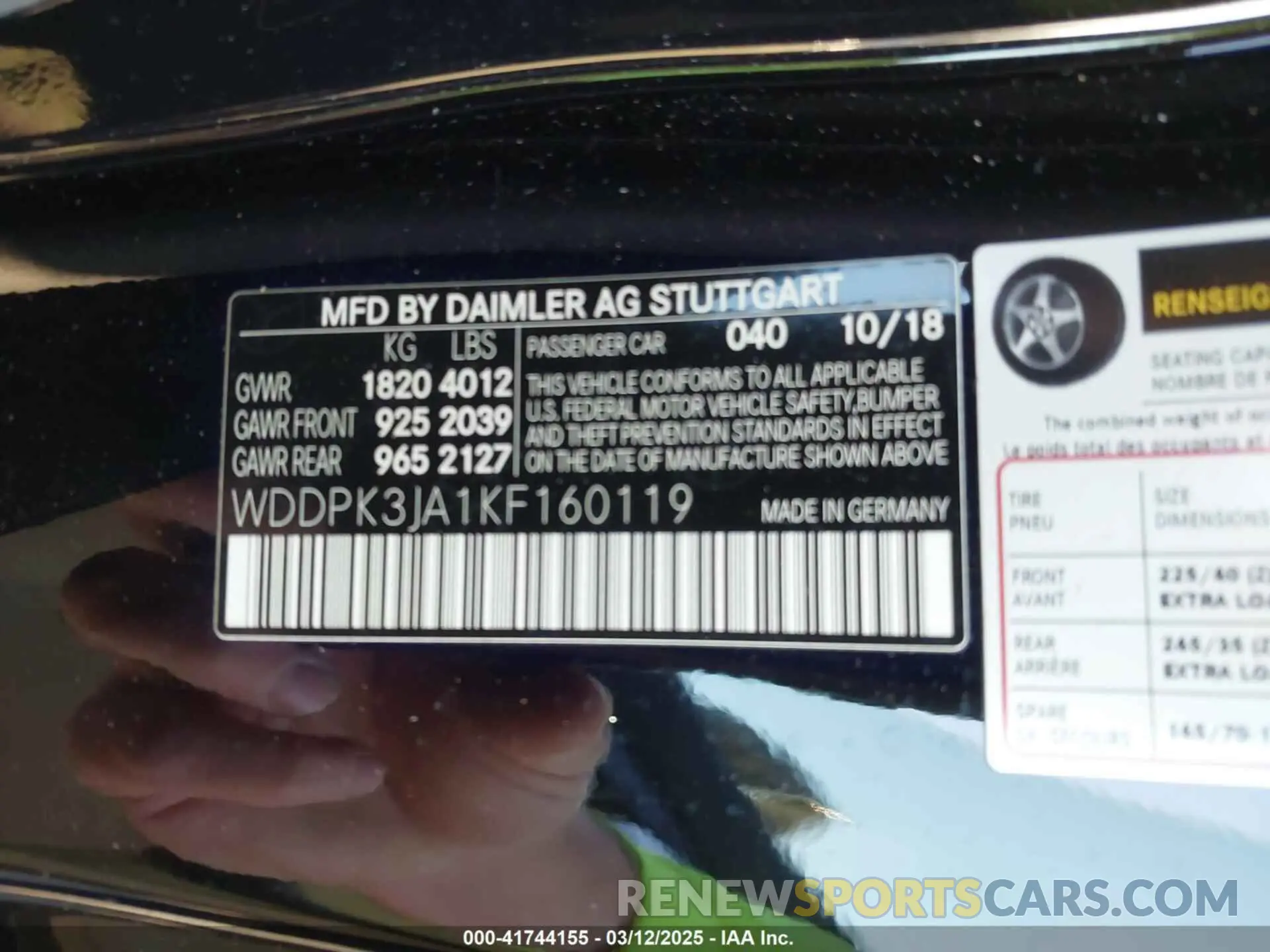 9 Photograph of a damaged car WDDPK3JA1KF160119 MERCEDES-BENZ SLC 300 2019