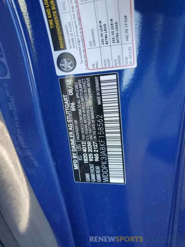 12 Photograph of a damaged car WDDPK3JA8KF158562 MERCEDES-BENZ SLC-CLASS 2019