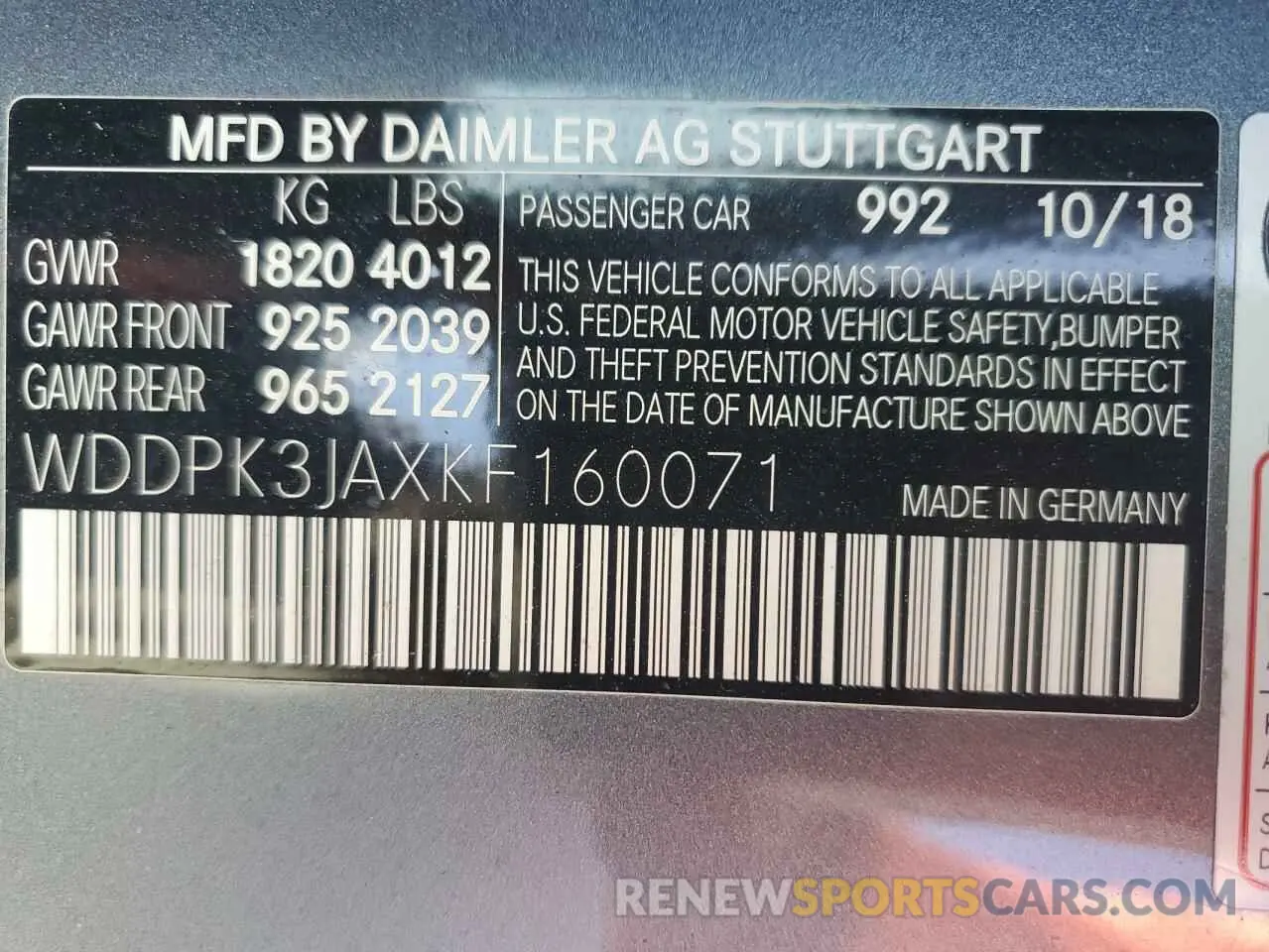 13 Photograph of a damaged car WDDPK3JAXKF160071 MERCEDES-BENZ SLC-CLASS 2019