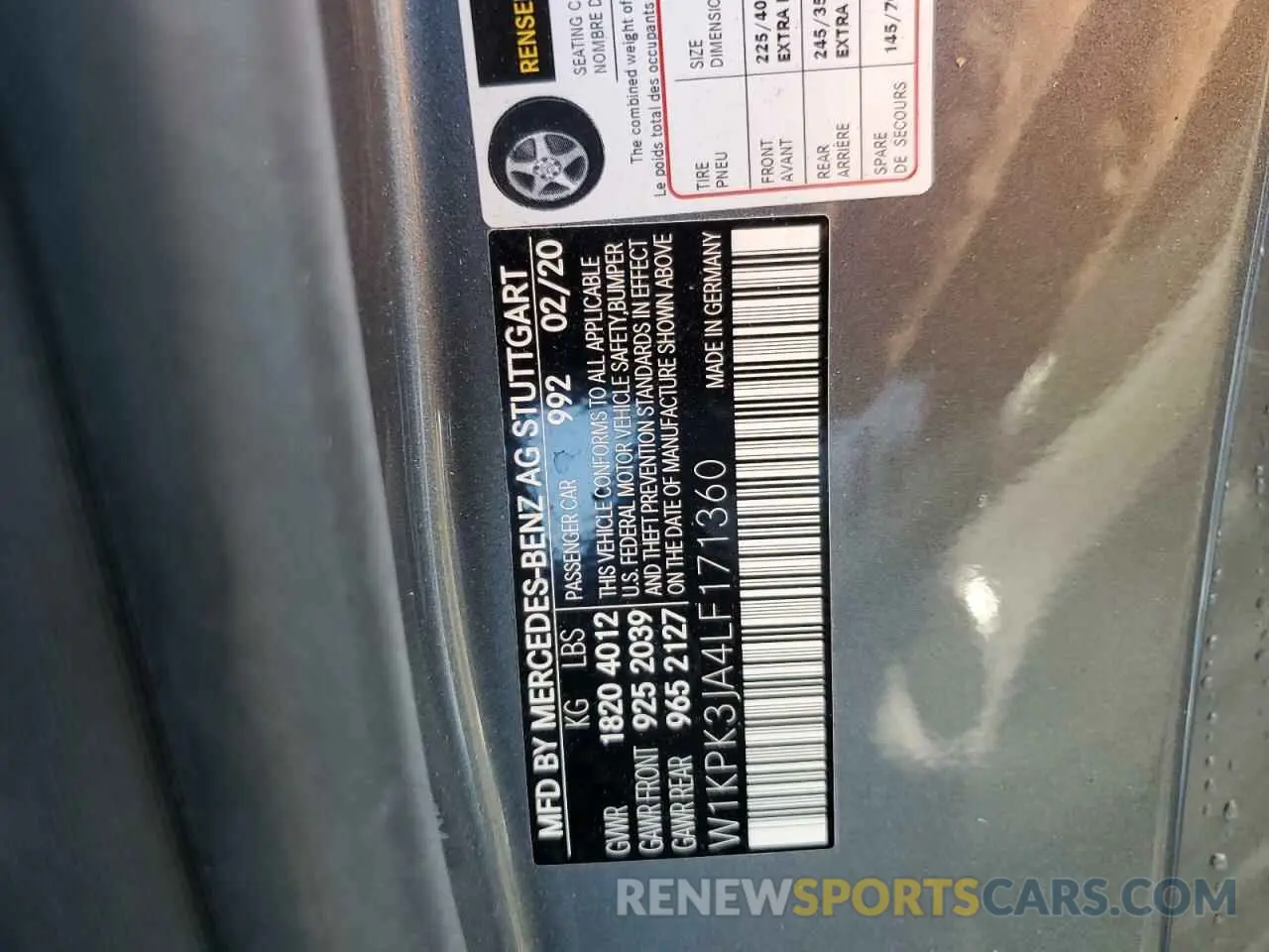 12 Photograph of a damaged car W1KPK3JA4LF171360 MERCEDES-BENZ SLC-CLASS 2020