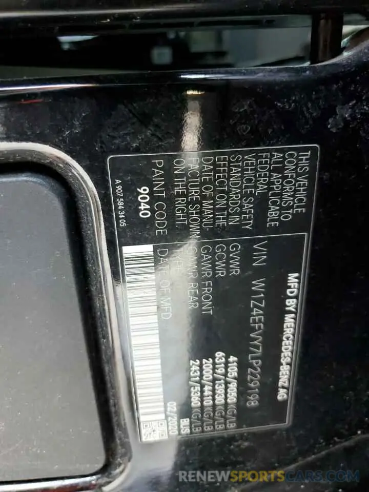 13 Photograph of a damaged car W1Z4EFVY7LP229198 MERCEDES-BENZ SPRINTER 2020
