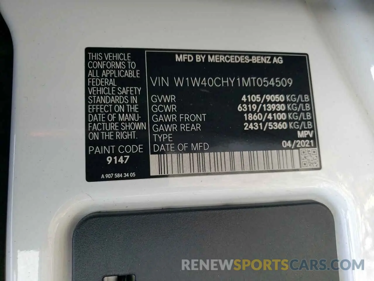 13 Photograph of a damaged car W1W40CHY1MT054509 MERCEDES-BENZ SPRINTER 2021