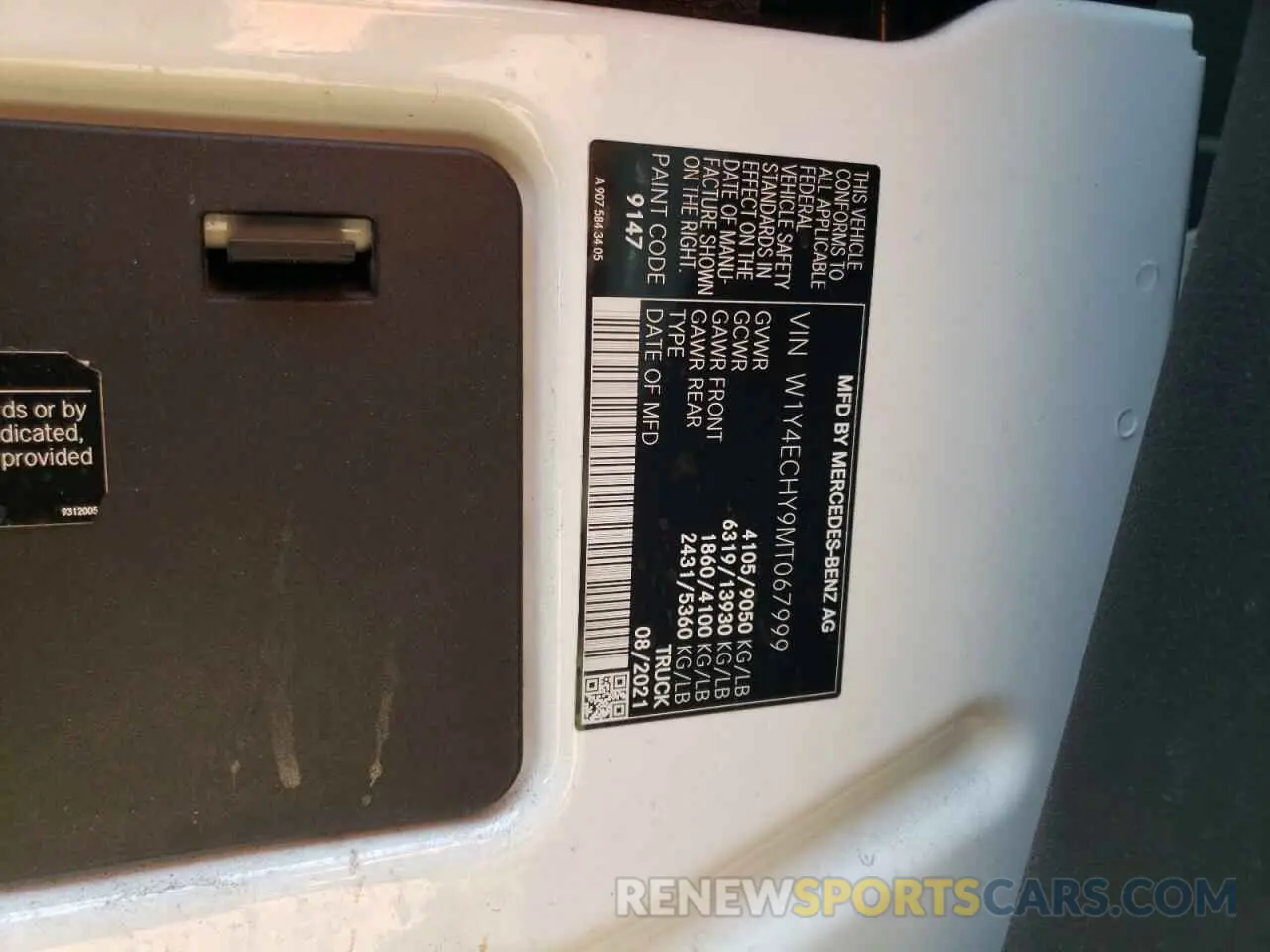14 Photograph of a damaged car W1Y4ECHY9MT067999 MERCEDES-BENZ SPRINTER 2021