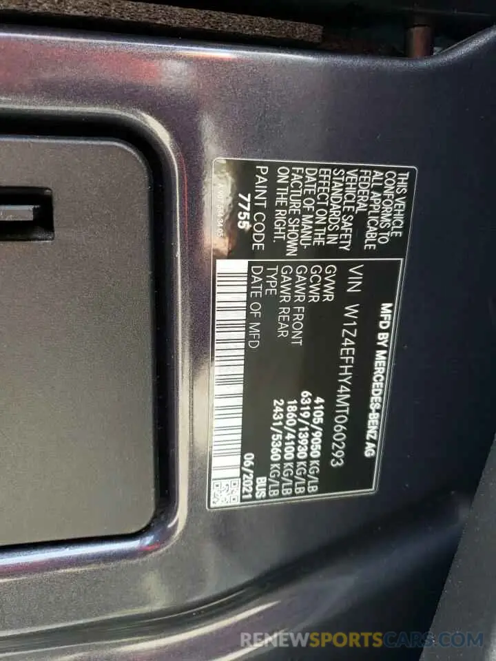13 Photograph of a damaged car W1Z4EFHY4MT060293 MERCEDES-BENZ SPRINTER 2021