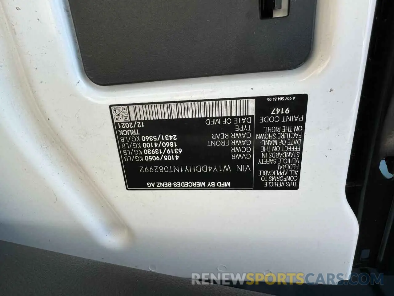 10 Photograph of a damaged car W1Y4DDHY1NT082992 MERCEDES-BENZ SPRINTER 2022
