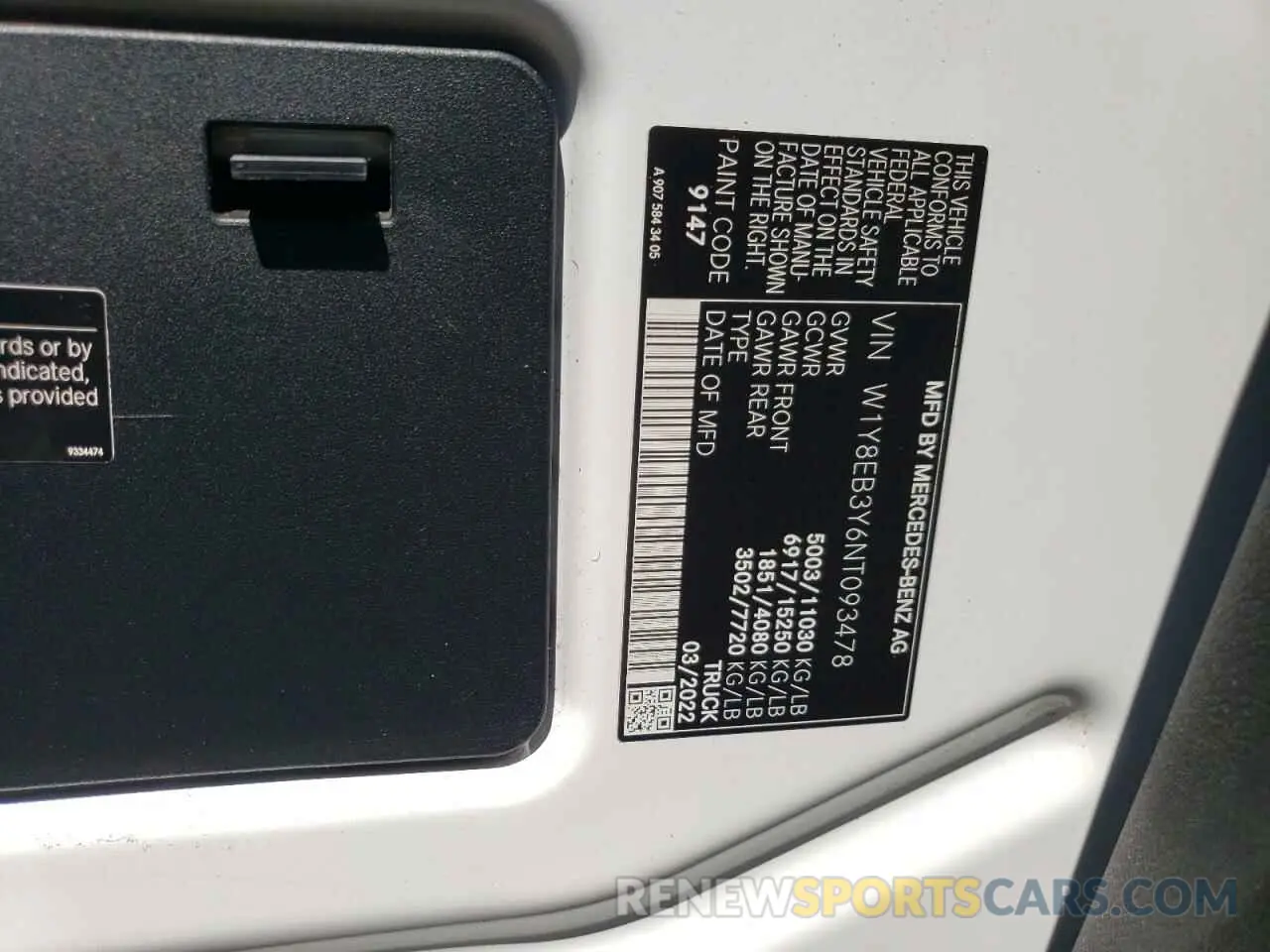 12 Photograph of a damaged car W1Y8EB3Y6NT093478 MERCEDES-BENZ SPRINTER 2022