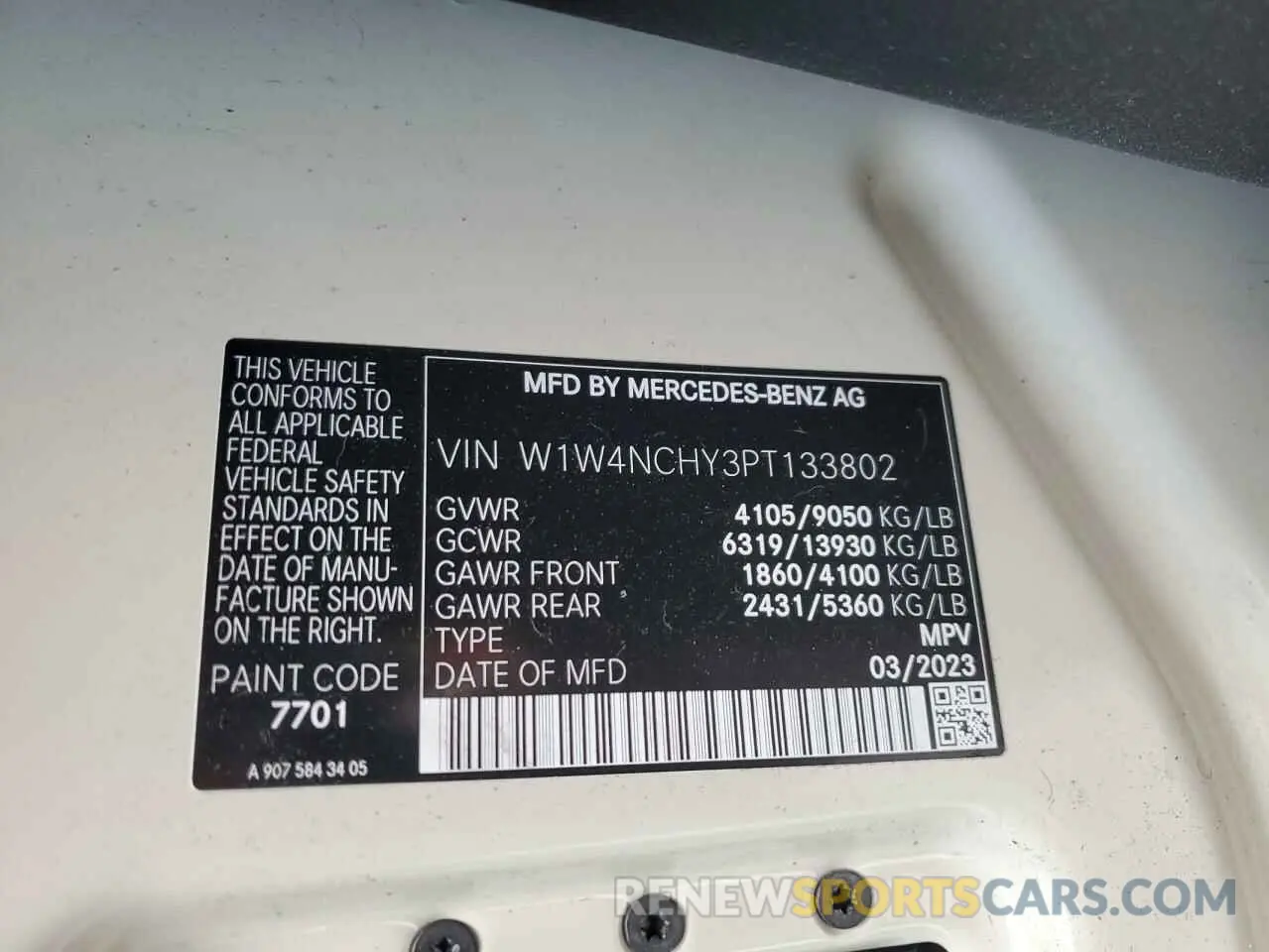 14 Photograph of a damaged car W1W4NCHY3PT133802 MERCEDES-BENZ SPRINTER 2023