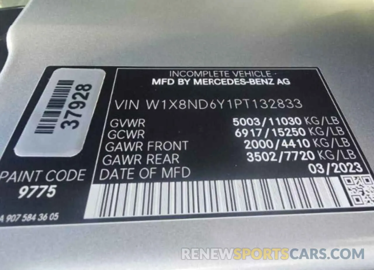 10 Photograph of a damaged car W1X8ND6Y1PT132833 MERCEDES-BENZ SPRINTER 2023