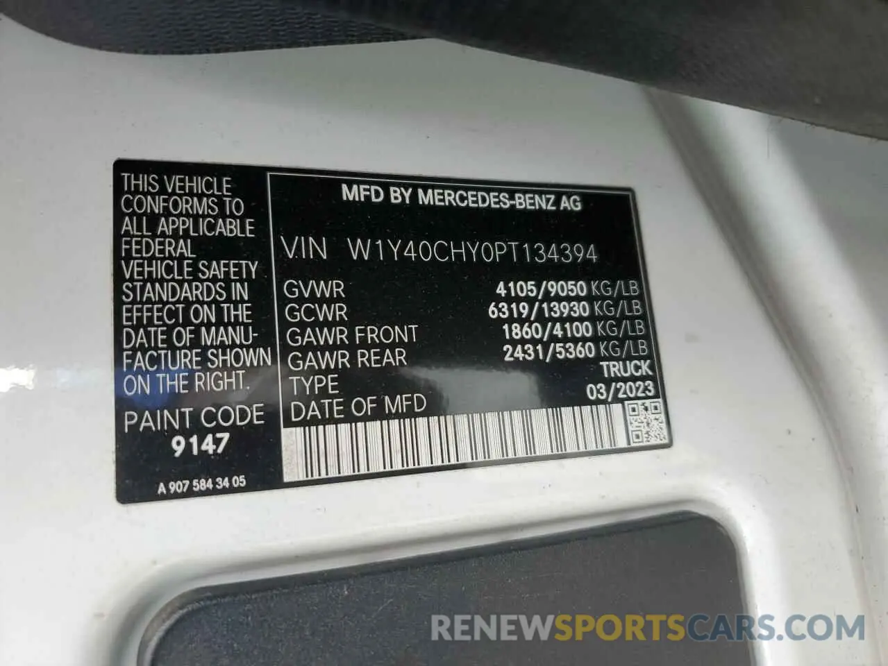 12 Photograph of a damaged car W1Y40CHY0PT134394 MERCEDES-BENZ SPRINTER 2023