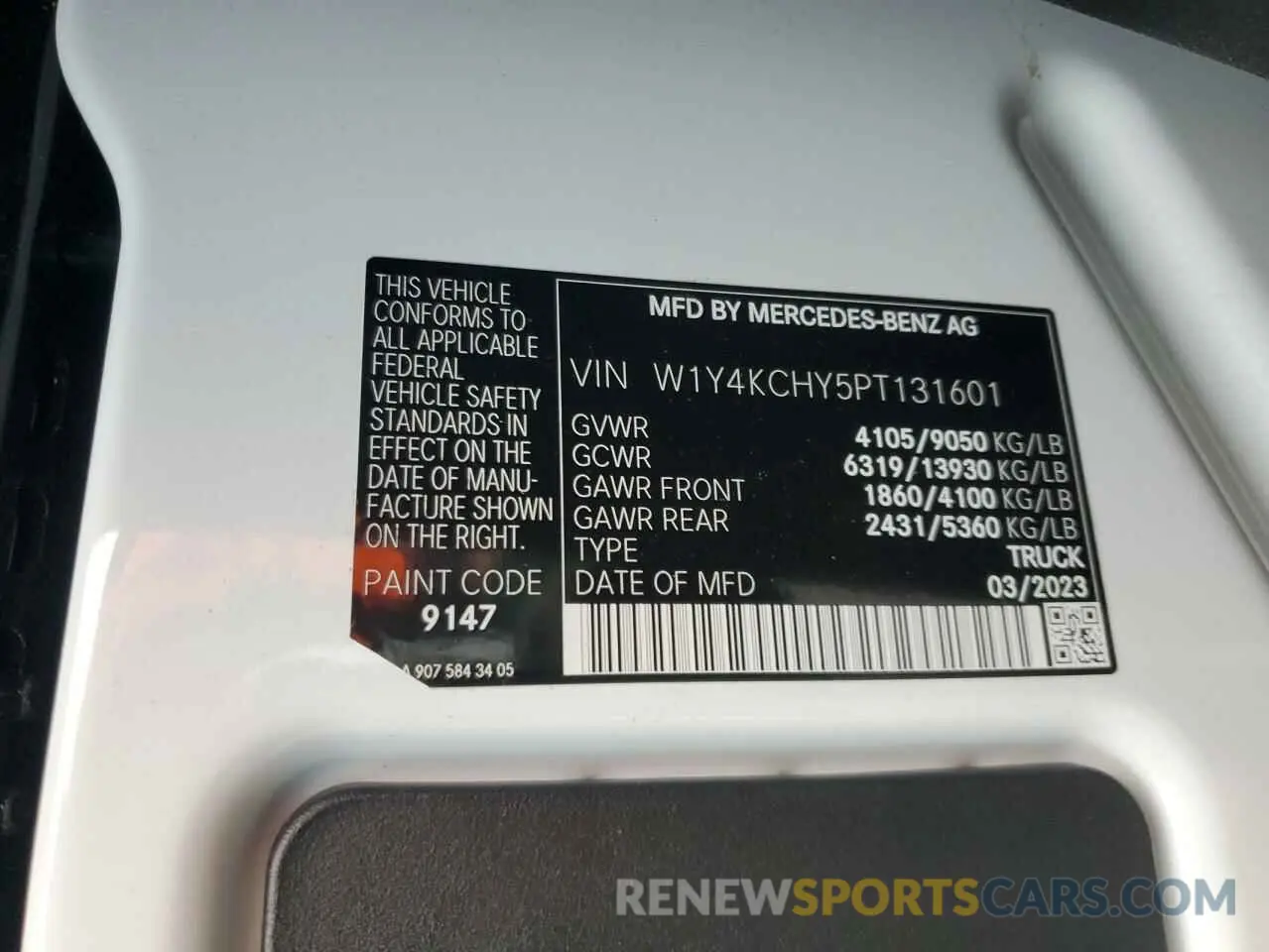 13 Photograph of a damaged car W1Y4KCHY5PT131601 MERCEDES-BENZ SPRINTER 2023