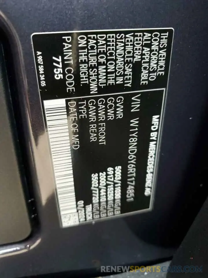 14 Photograph of a damaged car W1Y8ND6Y6RT174851 MERCEDES-BENZ SPRINTER 2024