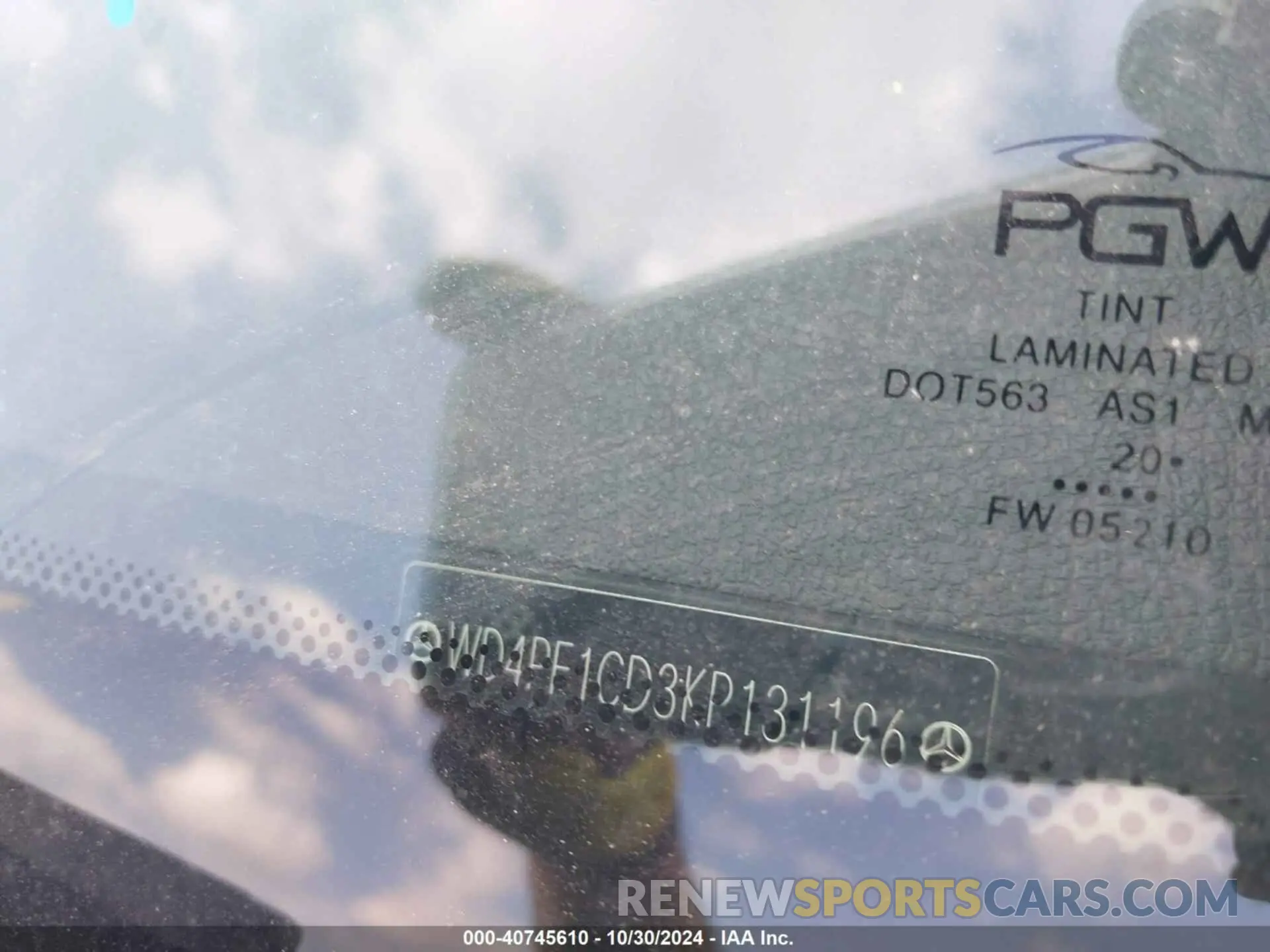9 Photograph of a damaged car WD4PF1CD3KP131196 MERCEDES-BENZ SPRINTER 2500 2019