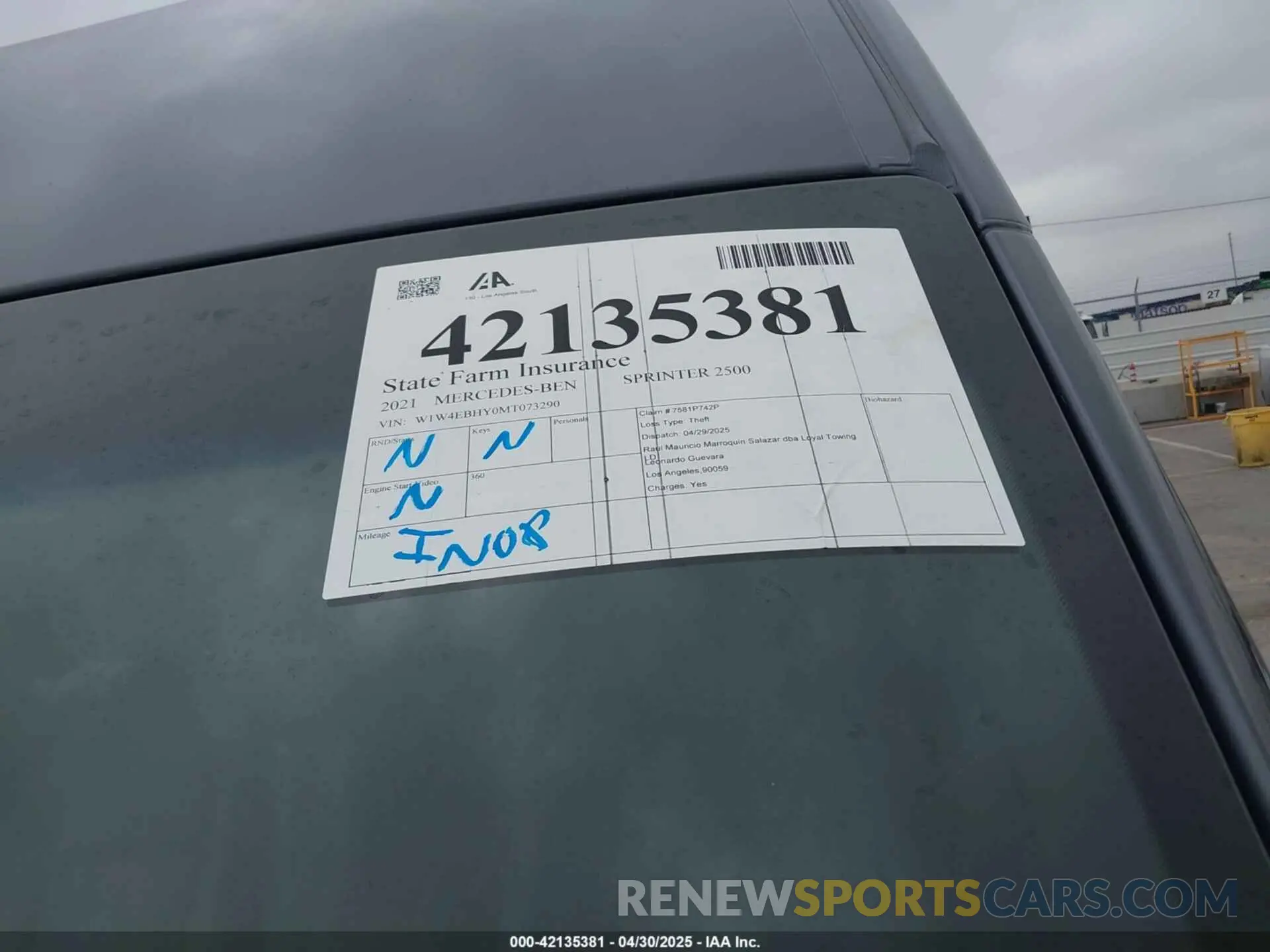 16 Photograph of a damaged car W1W4EBHY0MT073290 MERCEDES-BENZ SPRINTER 2500 2021