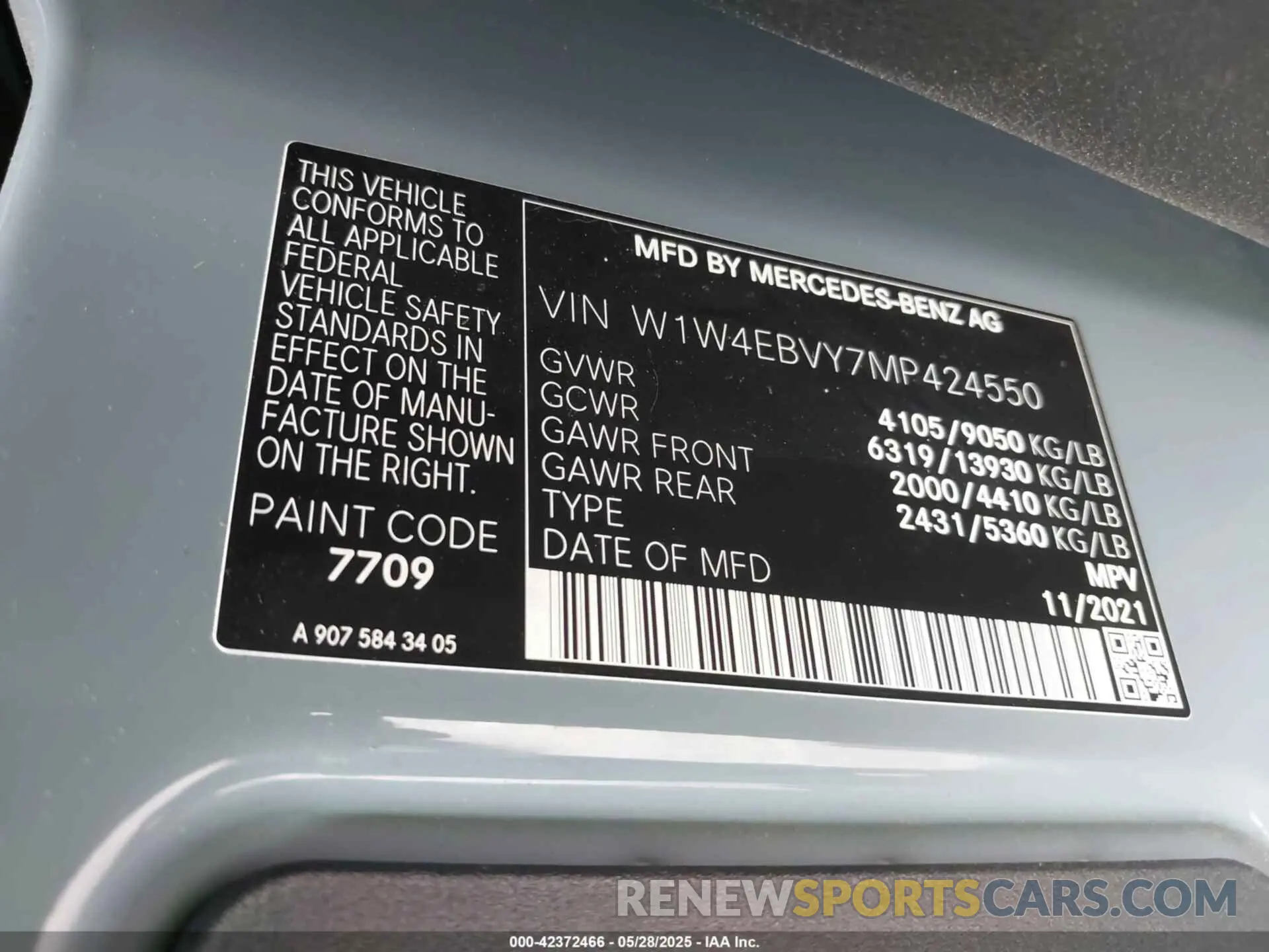 9 Photograph of a damaged car W1W4EBVY7MP424550 MERCEDES-BENZ SPRINTER 2500 2021