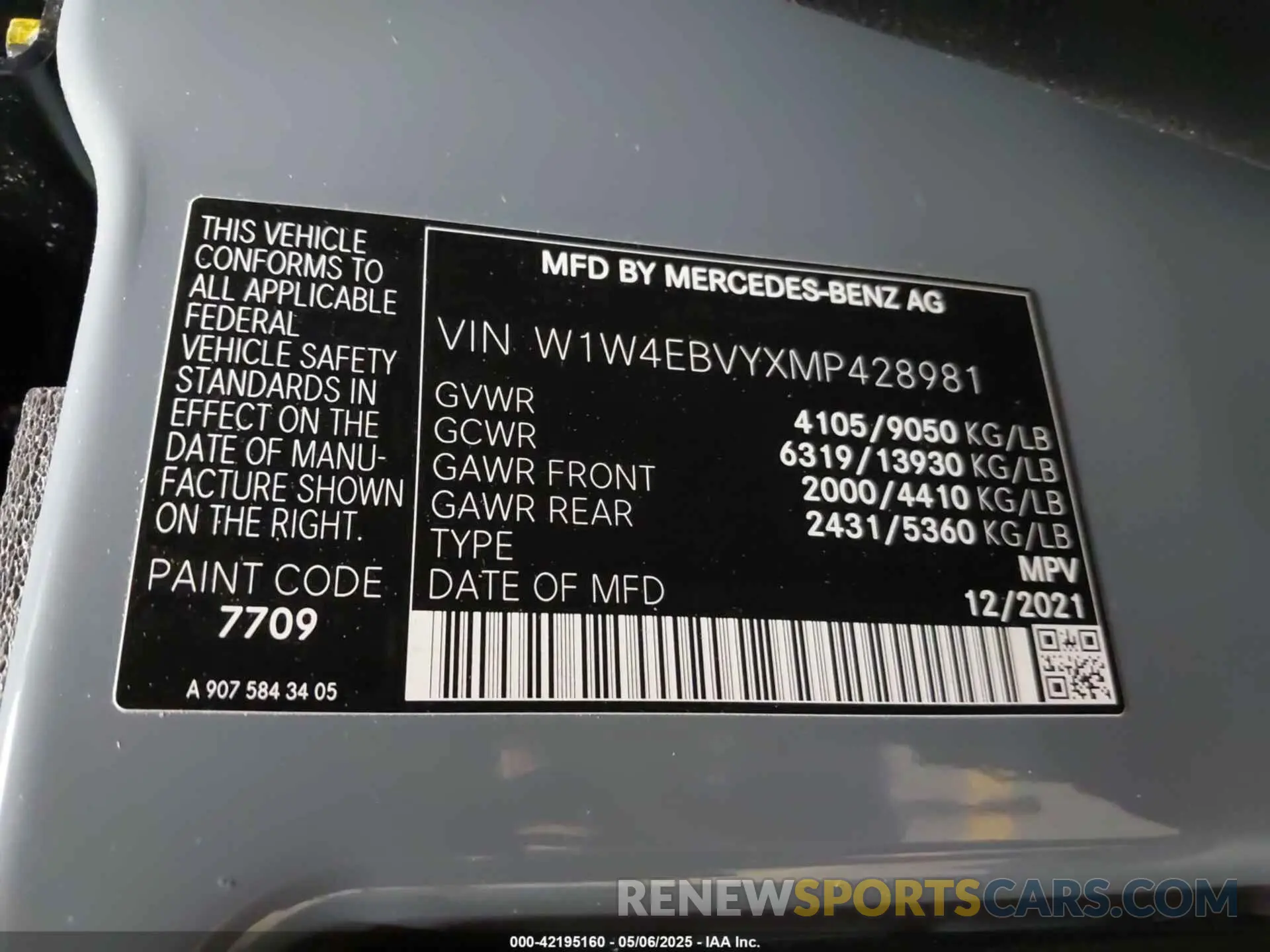 9 Photograph of a damaged car W1W4EBVYXMP428981 MERCEDES-BENZ SPRINTER 2500 2021
