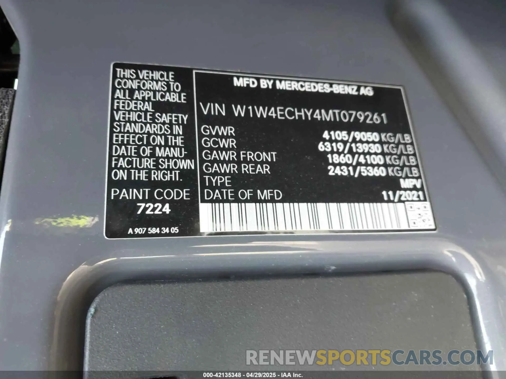 9 Photograph of a damaged car W1W4ECHY4MT079261 MERCEDES-BENZ SPRINTER 2500 2021