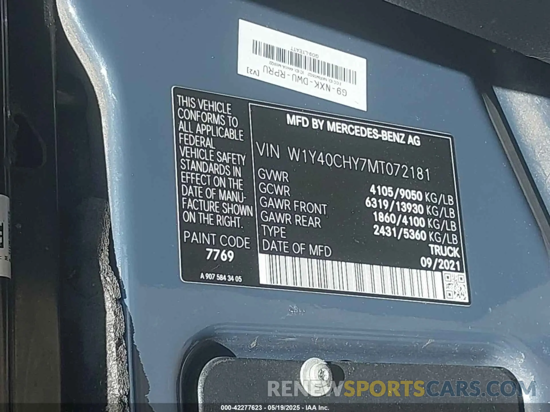 9 Photograph of a damaged car W1Y40CHY7MT072181 MERCEDES-BENZ SPRINTER 2500 2021