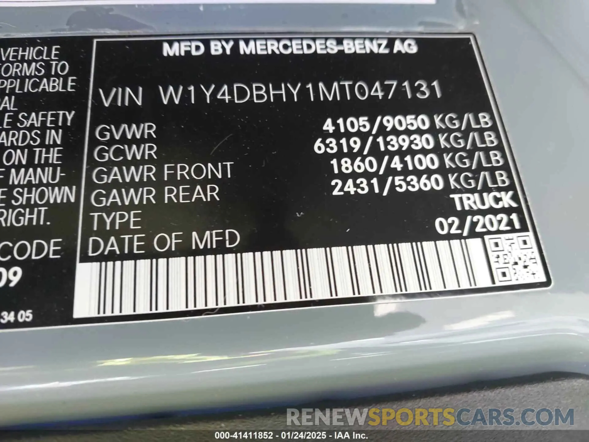 9 Photograph of a damaged car W1Y4DBHY1MT047131 MERCEDES-BENZ SPRINTER 2500 2021
