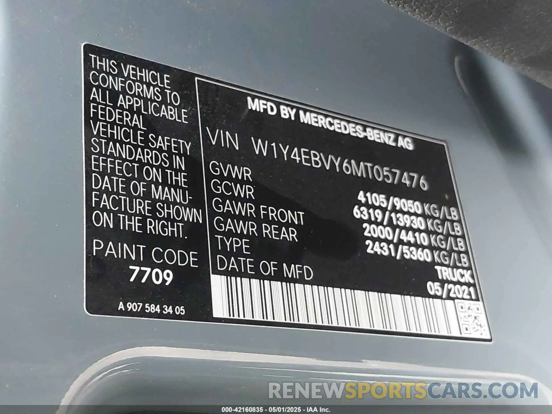 9 Photograph of a damaged car W1Y4EBVY6MT057476 MERCEDES-BENZ SPRINTER 2500 2021
