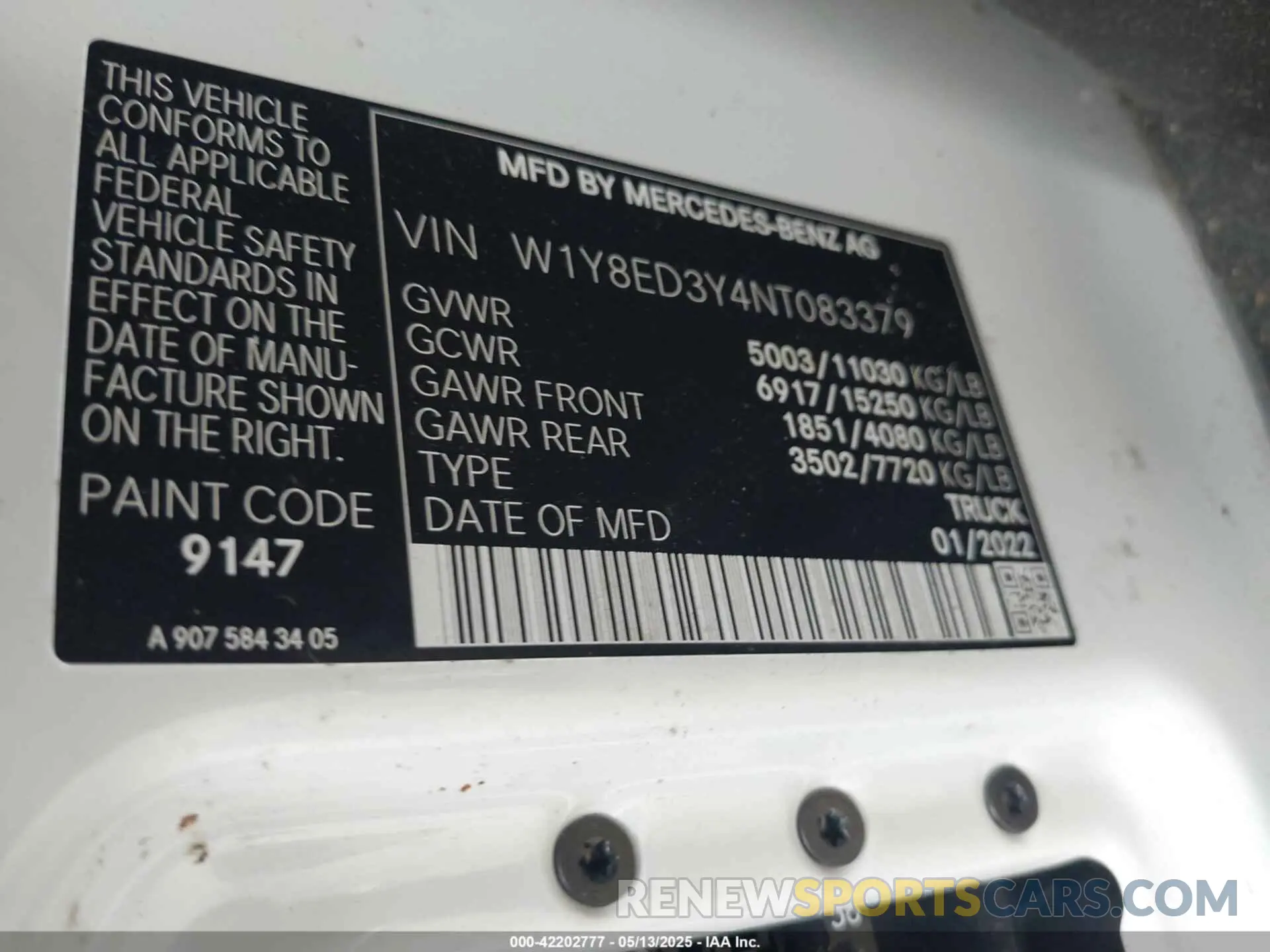 8 Photograph of a damaged car W1Y8ED3Y4NT083379 MERCEDES-BENZ SPRINTER 3500XD 2022