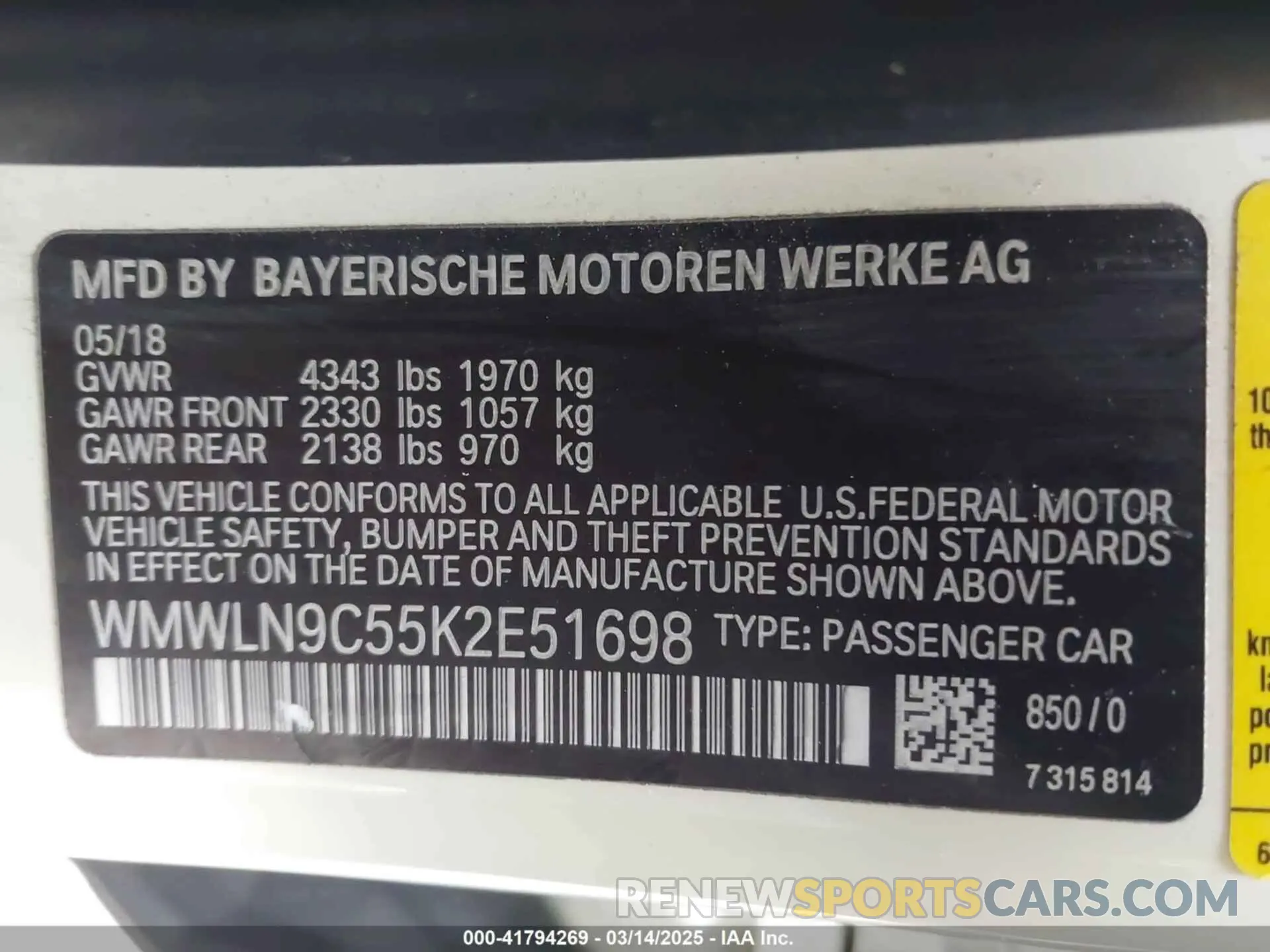 9 Photograph of a damaged car WMWLN9C55K2E51698 MINI CLUBMAN 2019