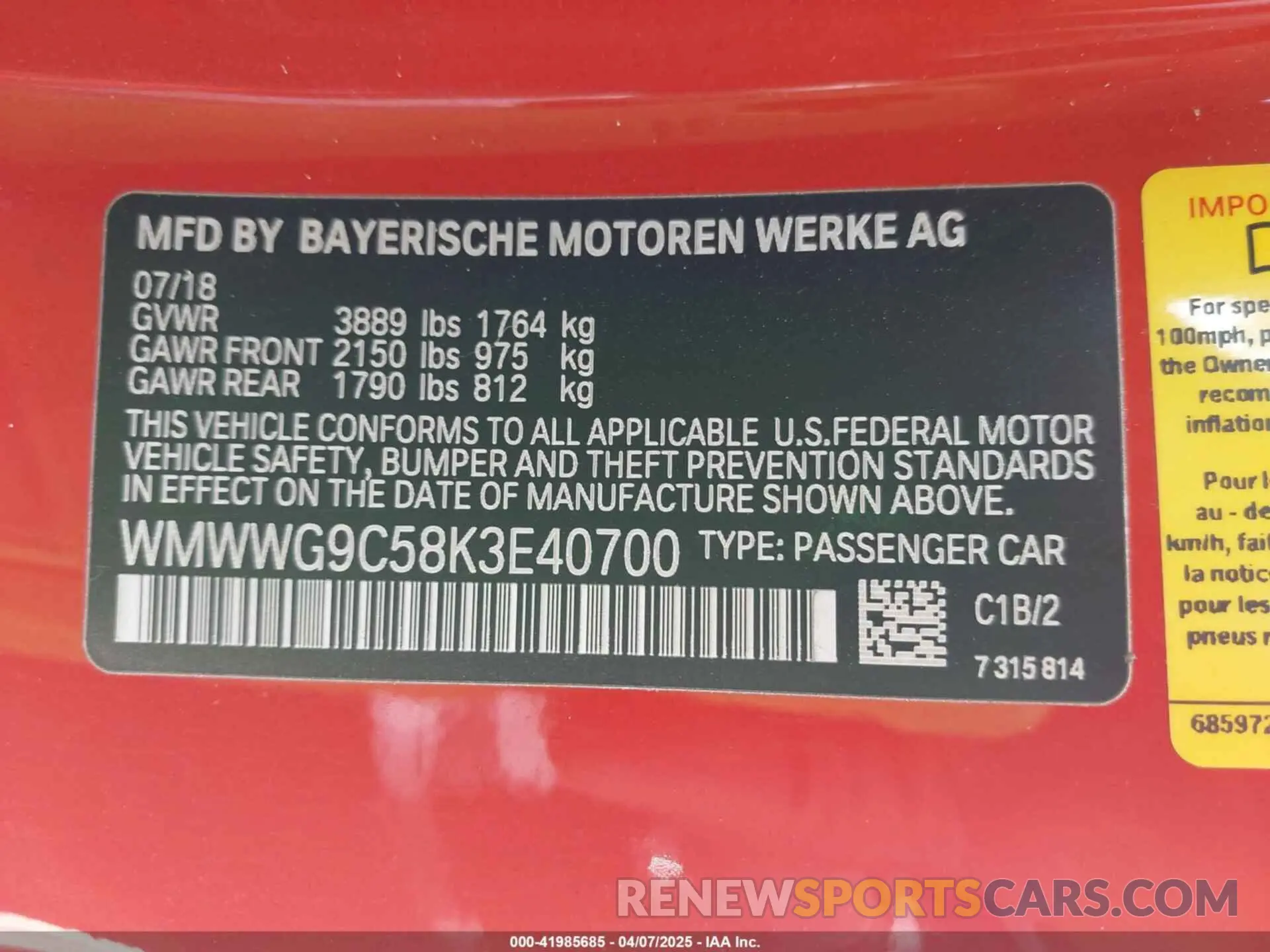 9 Photograph of a damaged car WMWWG9C58K3E40700 MINI CONVERTIBLE 2019