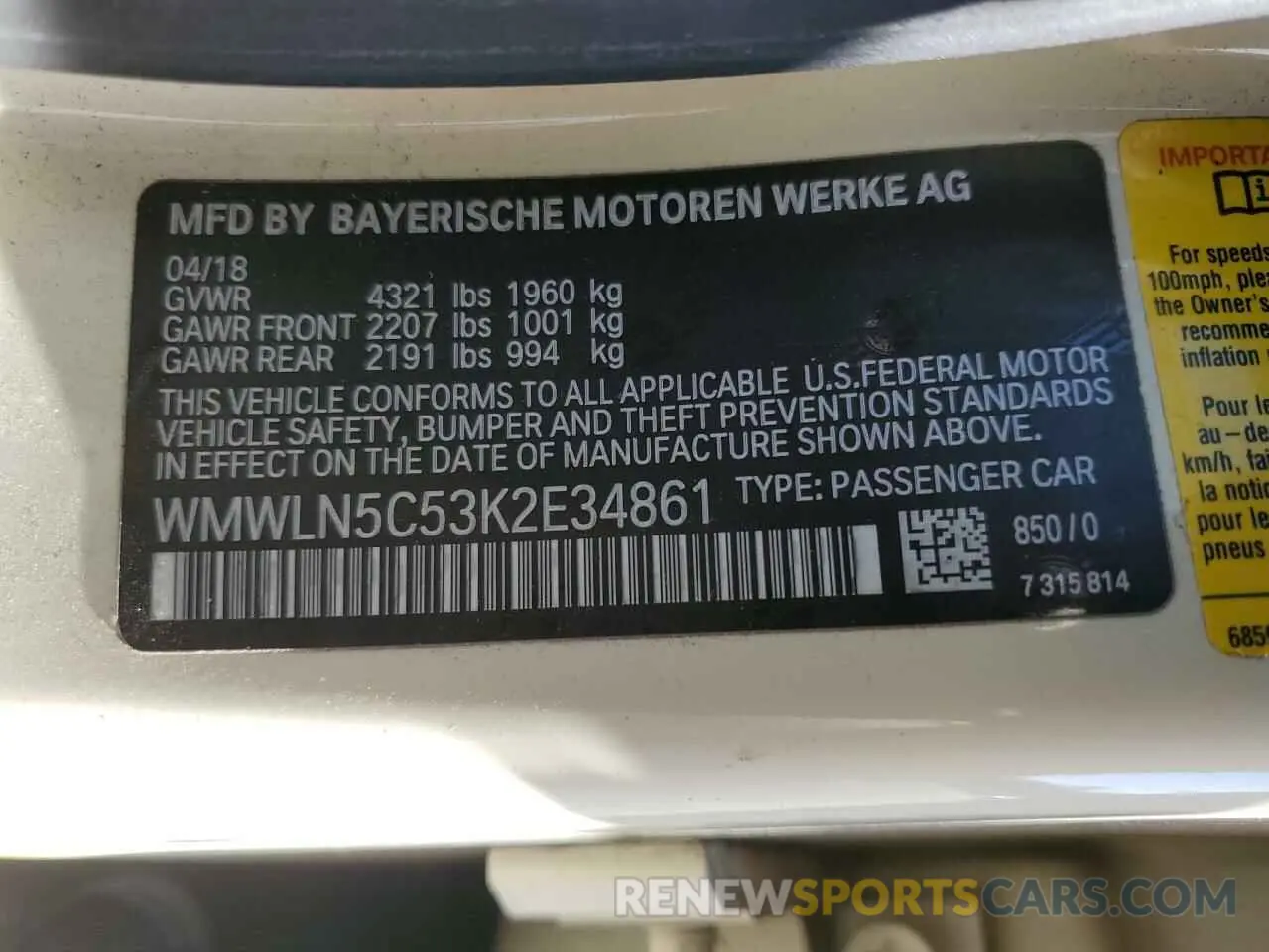 12 Photograph of a damaged car WMWLN5C53K2E34861 MINI COOPER 2019
