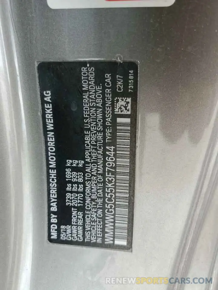 13 Photograph of a damaged car WMWWG5C55K3F79644 MINI COOPER 2019