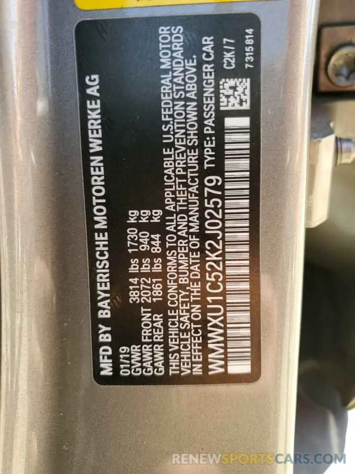 12 Photograph of a damaged car WMWXU1C52K2J02579 MINI COOPER 2019