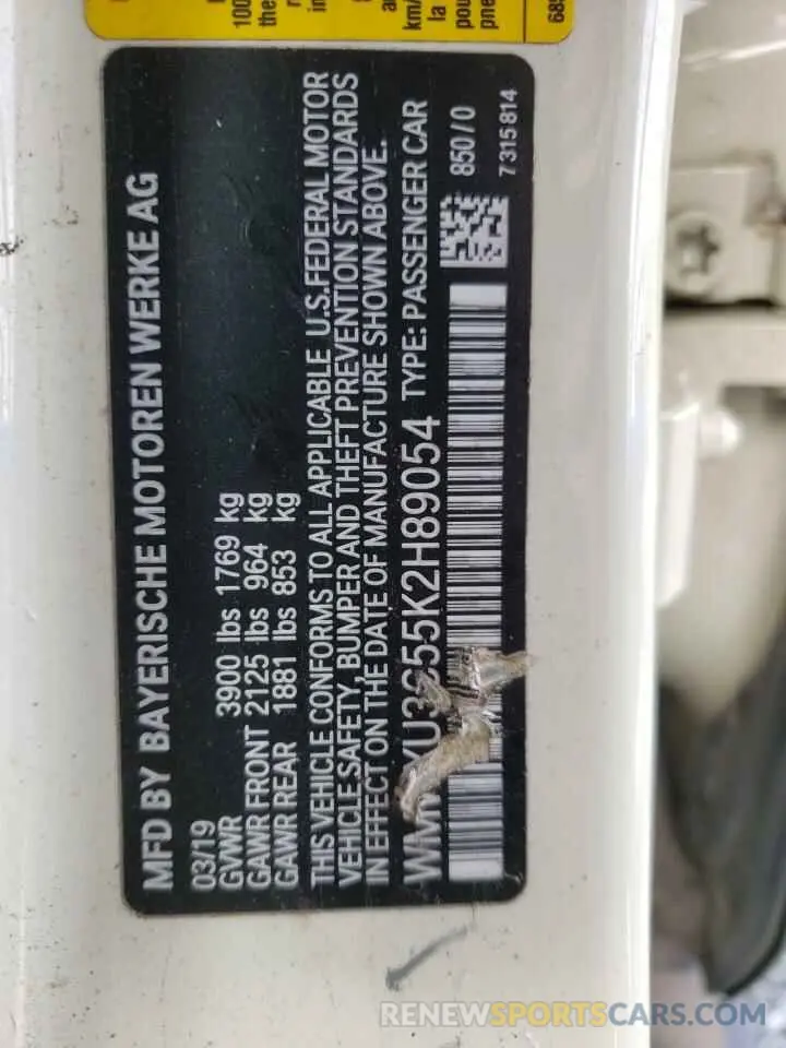 12 Photograph of a damaged car WMWXU3C55K2H89054 MINI COOPER 2019