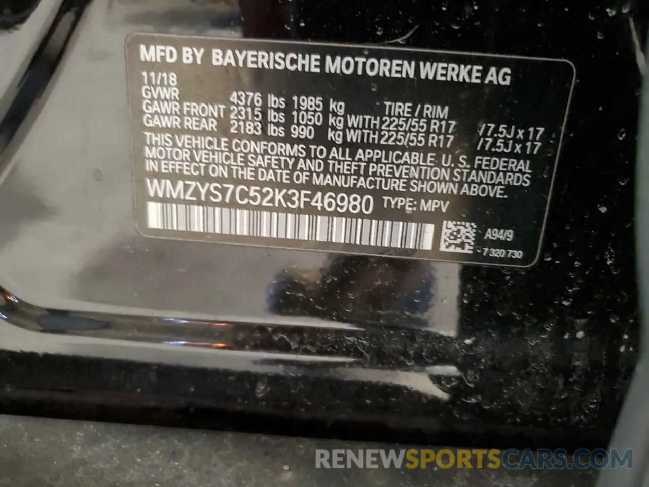 13 Photograph of a damaged car WMZYS7C52K3F46980 MINI COOPER 2019