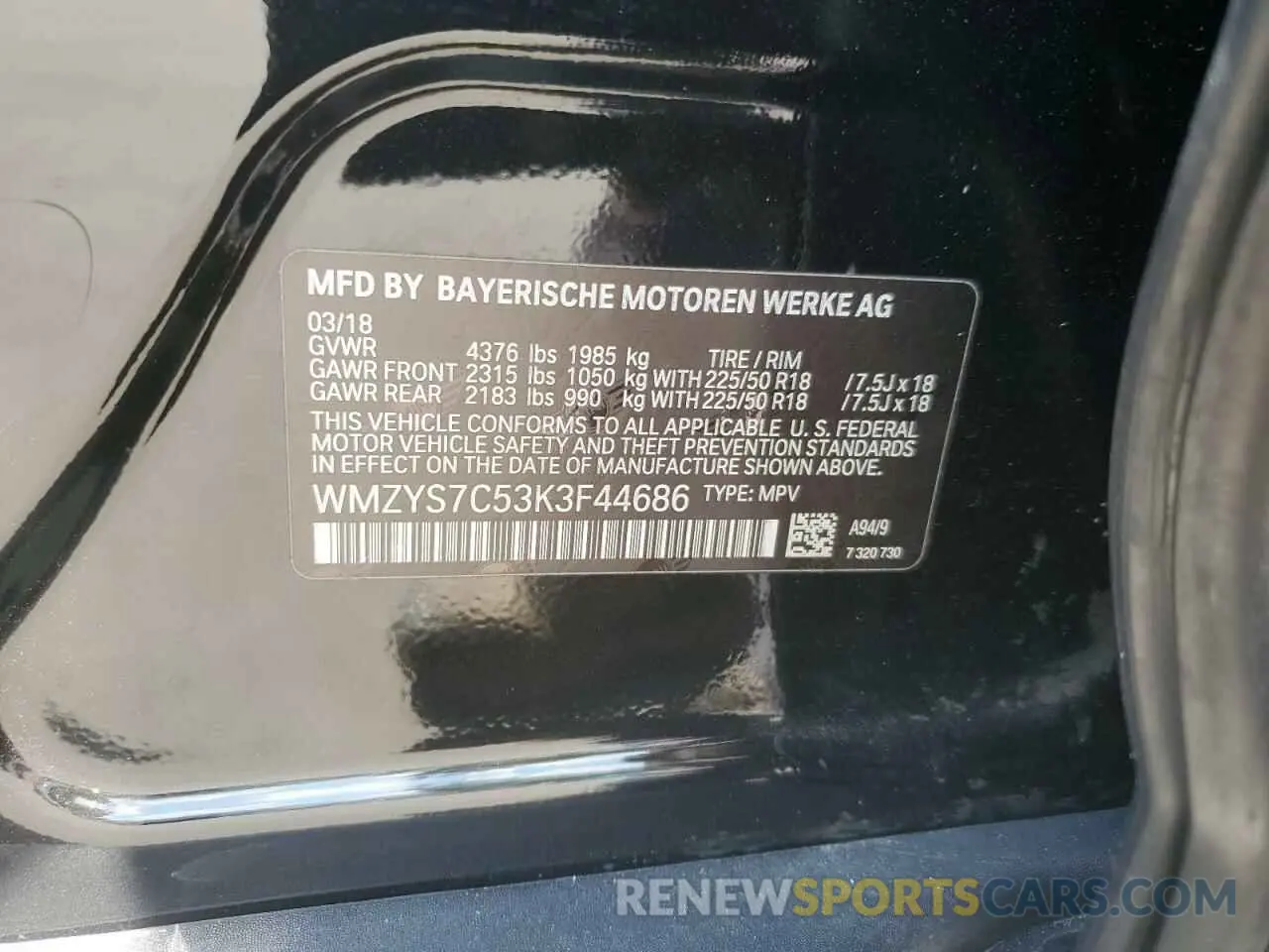 12 Photograph of a damaged car WMZYS7C53K3F44686 MINI COOPER 2019