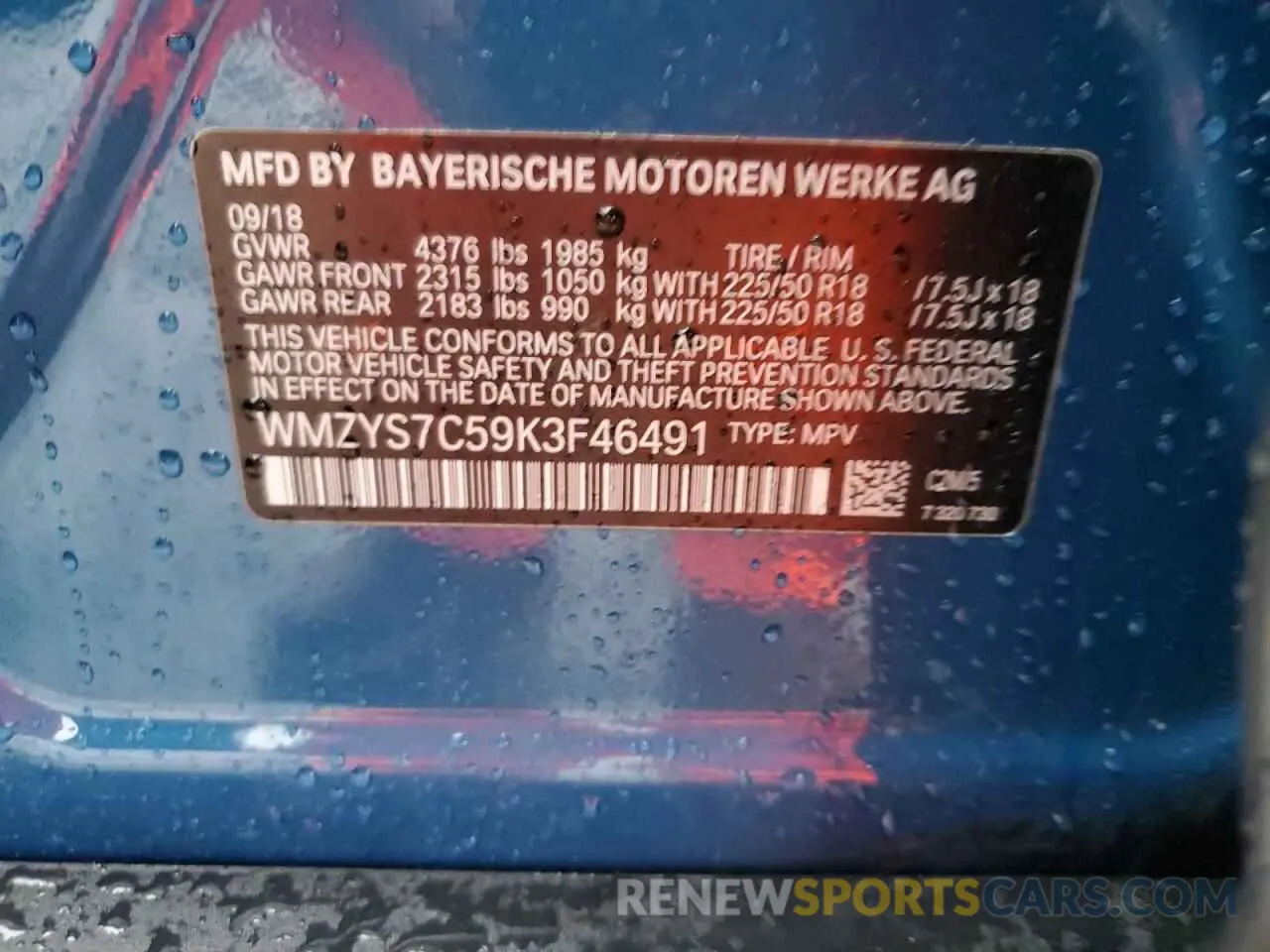 15 Photograph of a damaged car WMZYS7C59K3F46491 MINI COOPER 2019