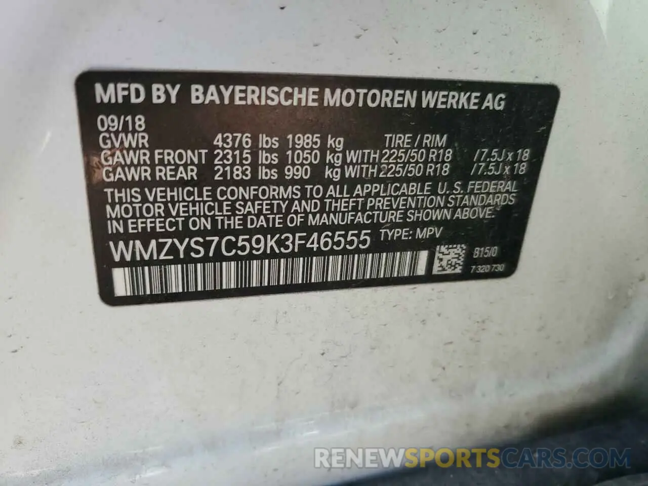 12 Photograph of a damaged car WMZYS7C59K3F46555 MINI COOPER 2019