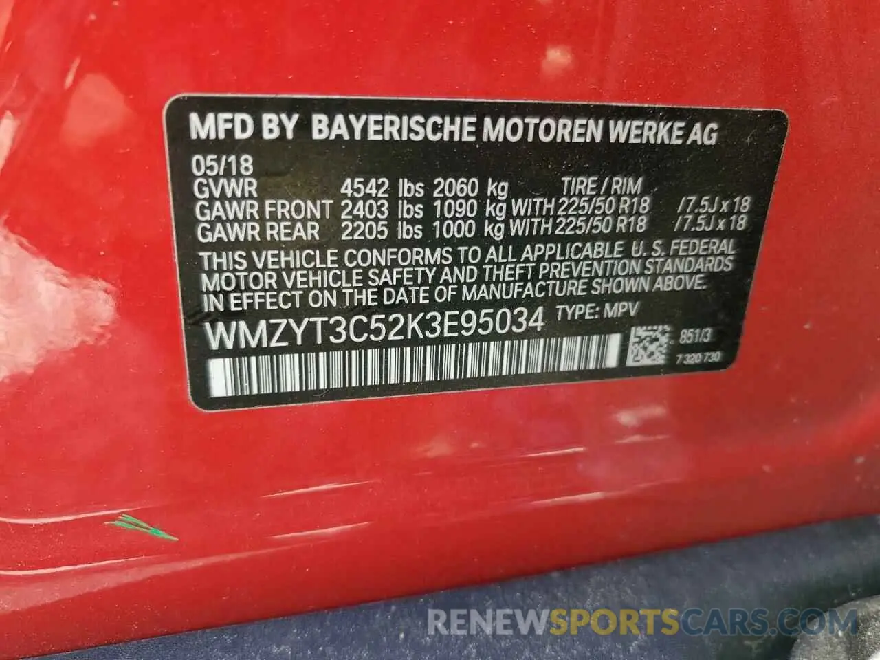 13 Photograph of a damaged car WMZYT3C52K3E95034 MINI COOPER 2019