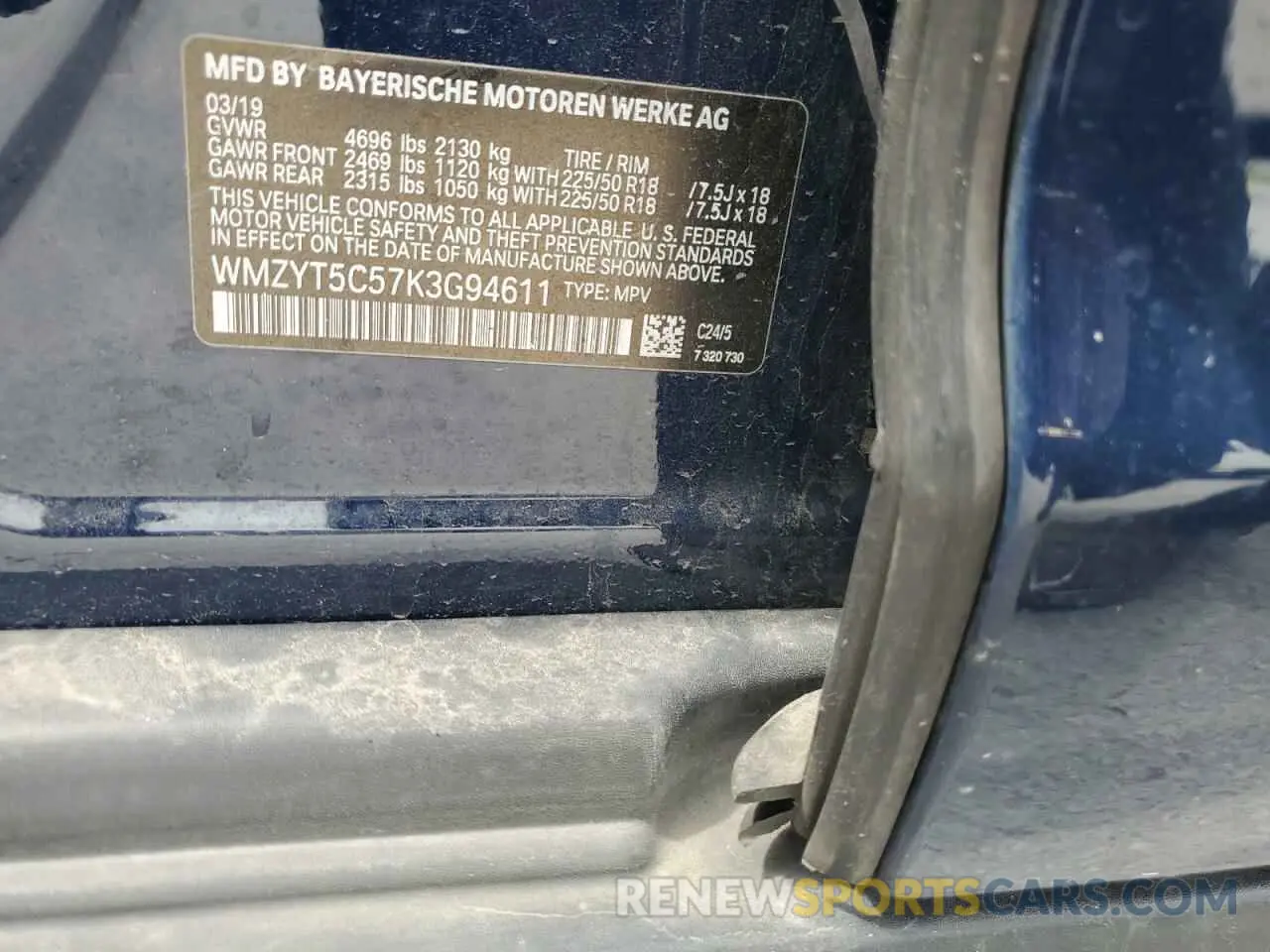 12 Photograph of a damaged car WMZYT5C57K3G94611 MINI COOPER 2019