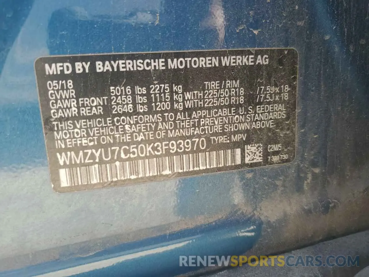 12 Photograph of a damaged car WMZYU7C50K3F93970 MINI COOPER 2019