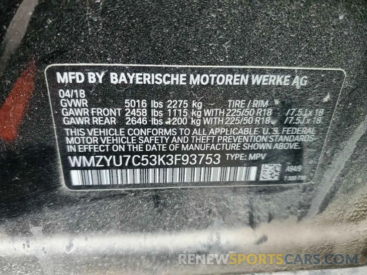 12 Photograph of a damaged car WMZYU7C53K3F93753 MINI COOPER 2019