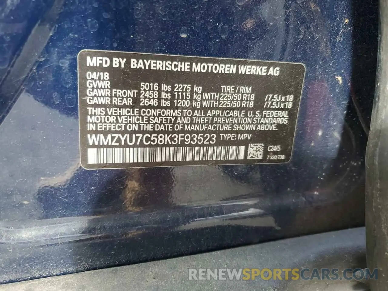 14 Photograph of a damaged car WMZYU7C58K3F93523 MINI COOPER 2019