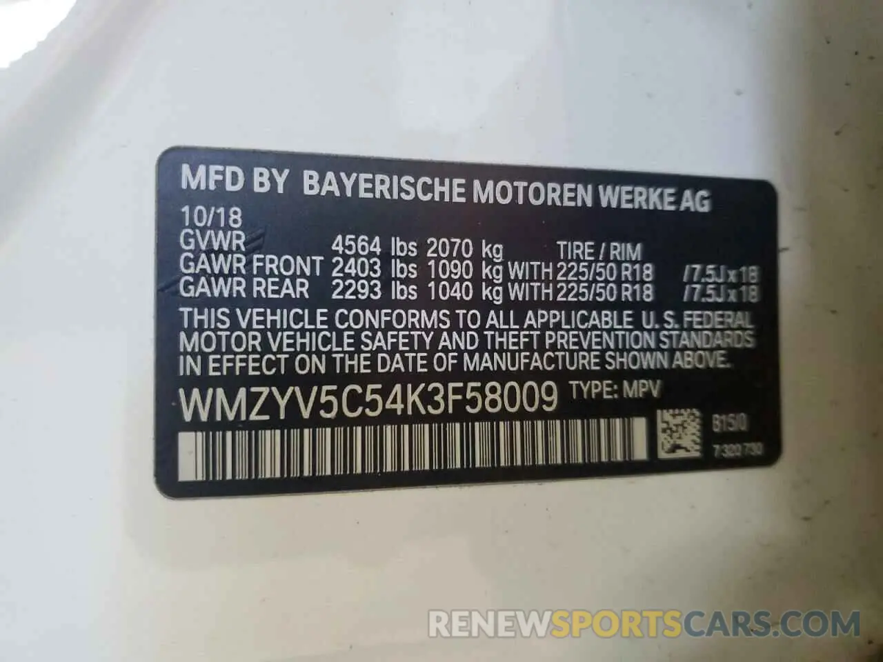 12 Photograph of a damaged car WMZYV5C54K3F58009 MINI COOPER 2019