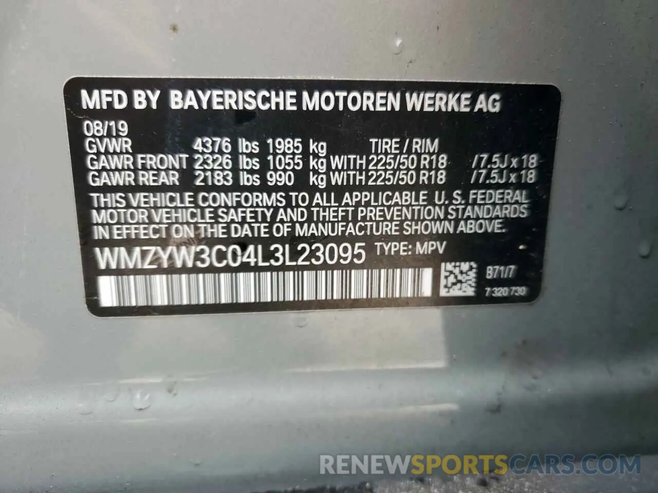 13 Photograph of a damaged car WMZYW3C04L3L23095 MINI COOPER 2020